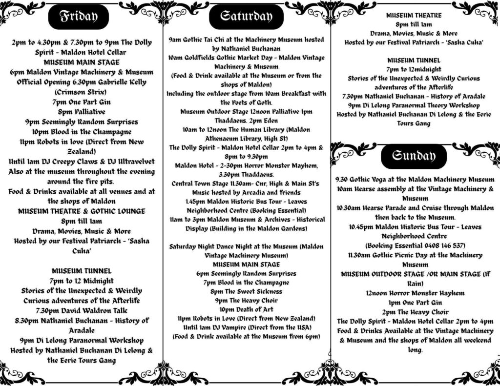 Goldfields Gothic Program 2025
